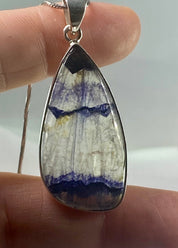 A Rare Blue John and Silver Pendant