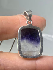 A Rare Blue John and Silver Pendant