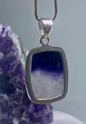 A Rare Blue John and Silver Pendant