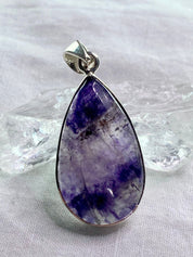 A Rare Blue John and Silver Pendant