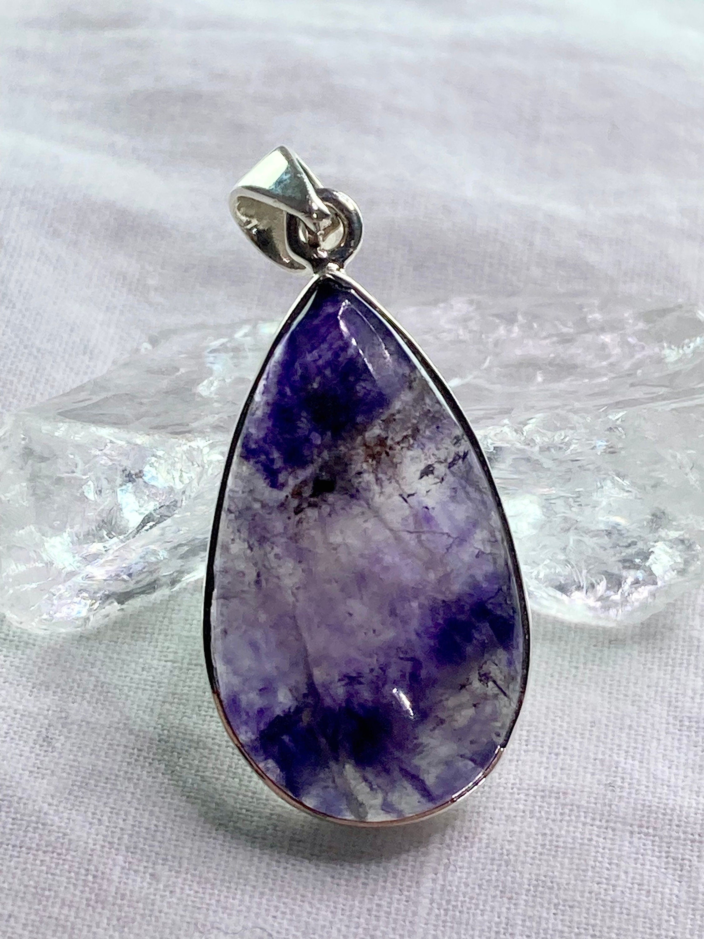 A Rare Blue John and Silver Pendant