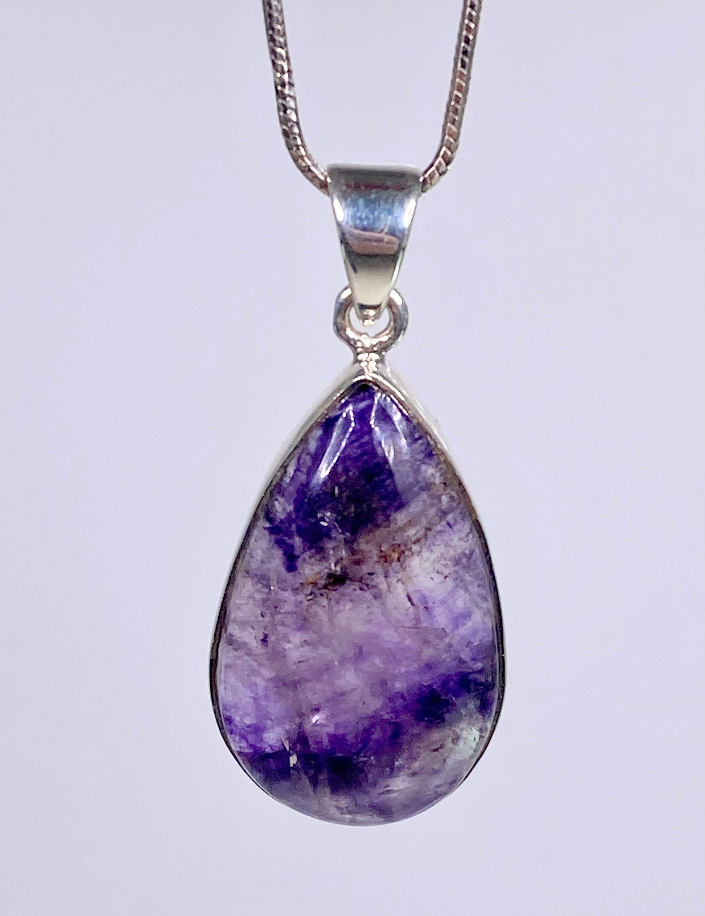 A Rare Blue John and Silver Pendant