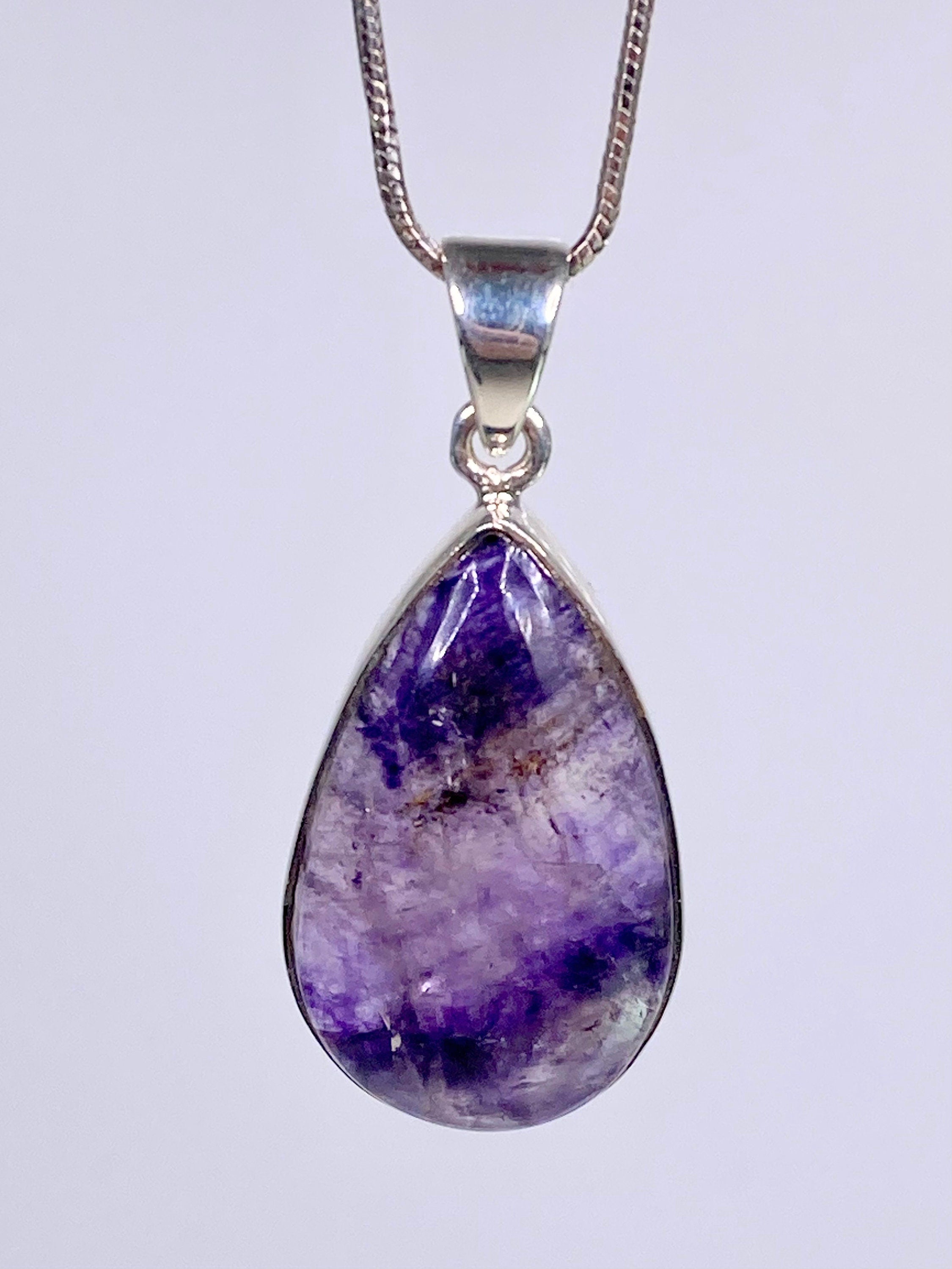 A Rare Blue John and Silver Pendant