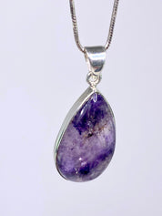 A Rare Blue John and Silver Pendant