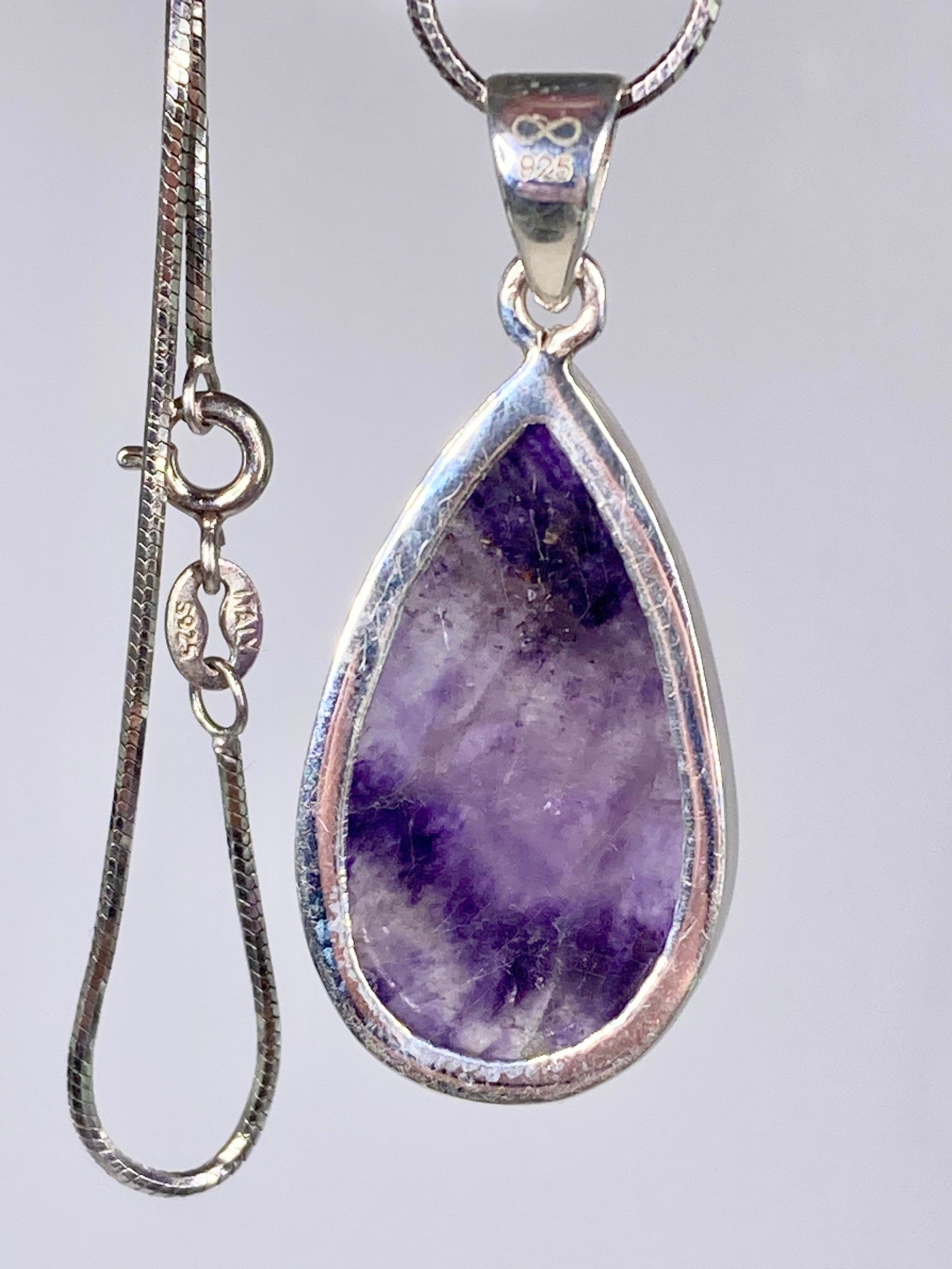 A Rare Blue John and Silver Pendant