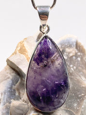 A Rare Blue John and Silver Pendant