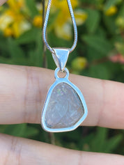 Raw Aquamarine and Silver Pendant