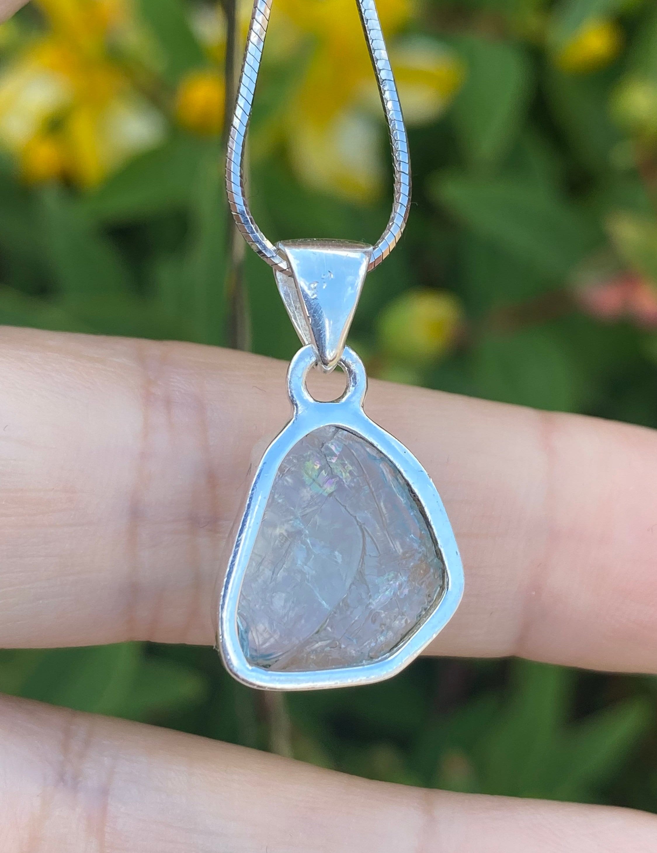 Raw Aquamarine and Silver Pendant