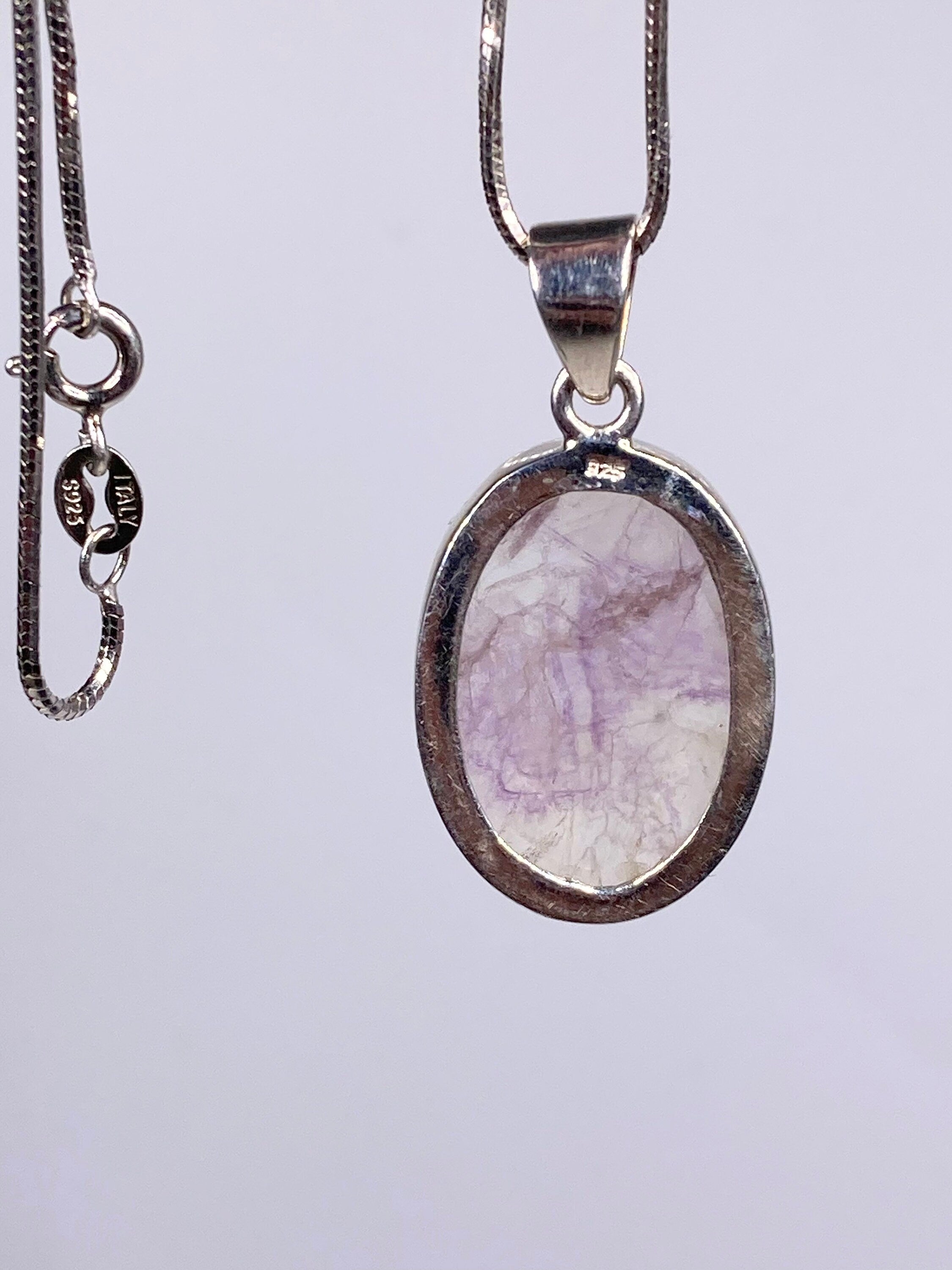 A Rare Blue John and Silver Pendant.