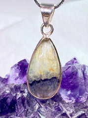 A Rare Blue John and Silver Pendant.