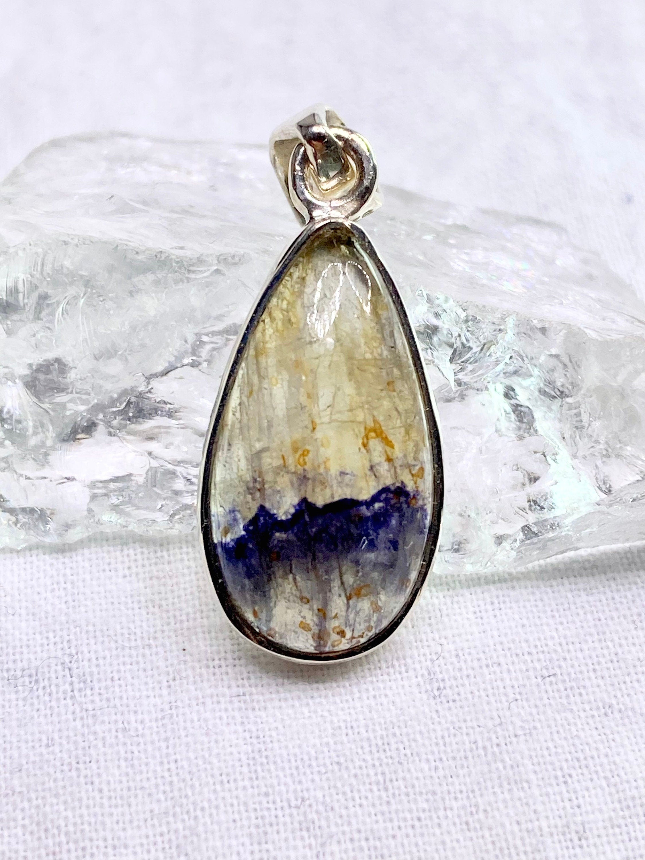 A Rare Blue John and Silver Pendant.