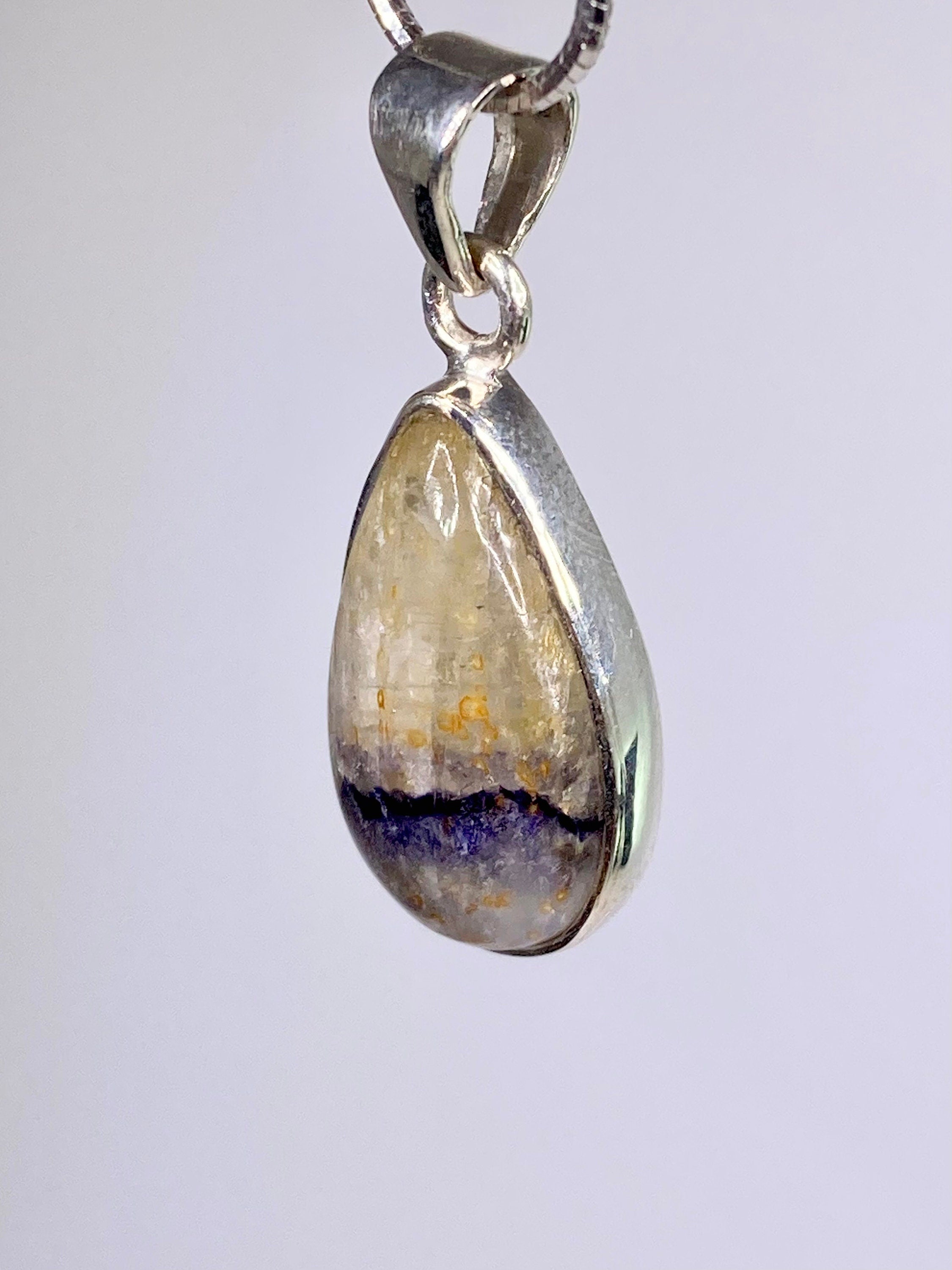 A Rare Blue John and Silver Pendant.