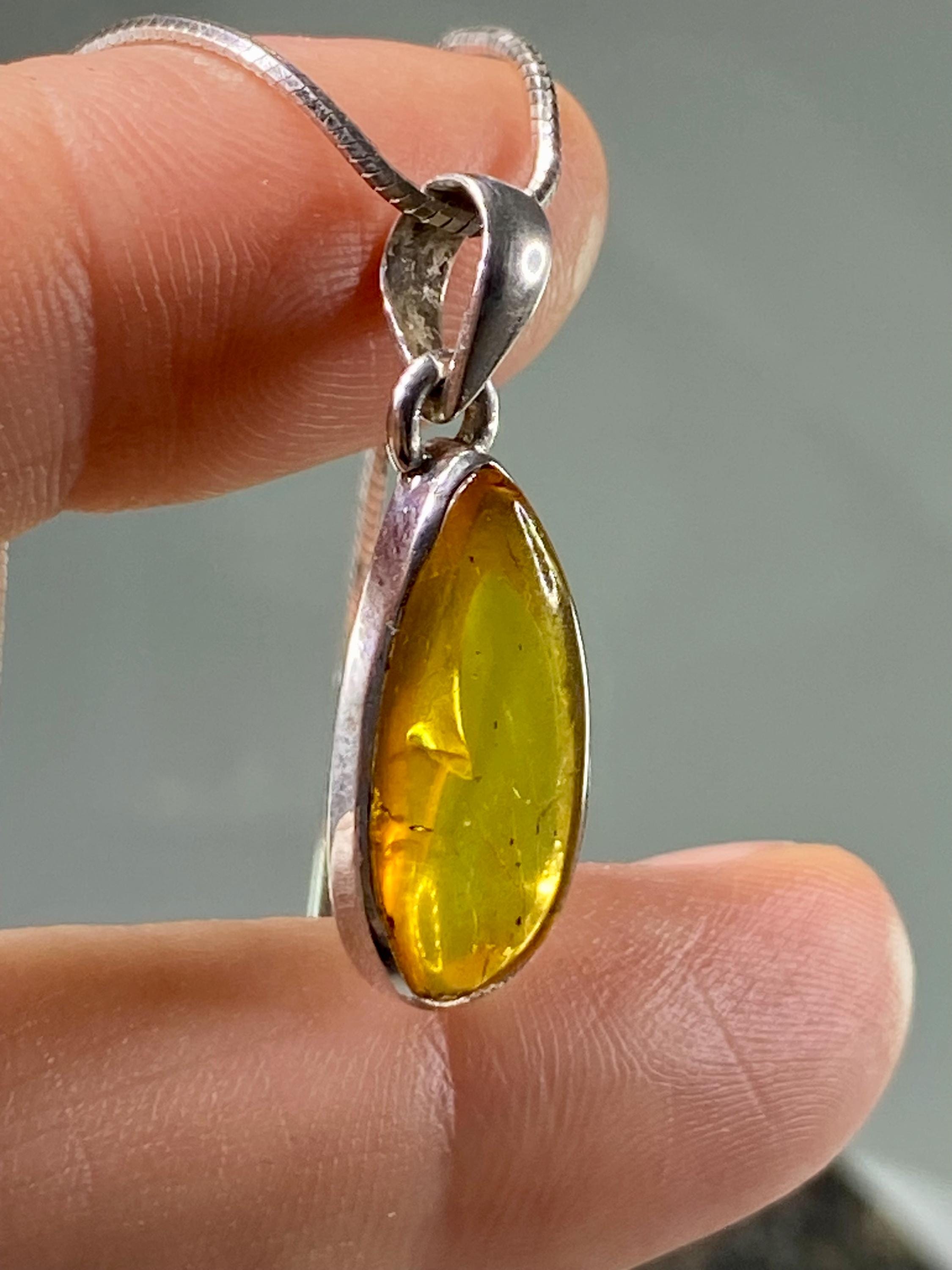 Baltic Amber Sterling Silver Pendant
