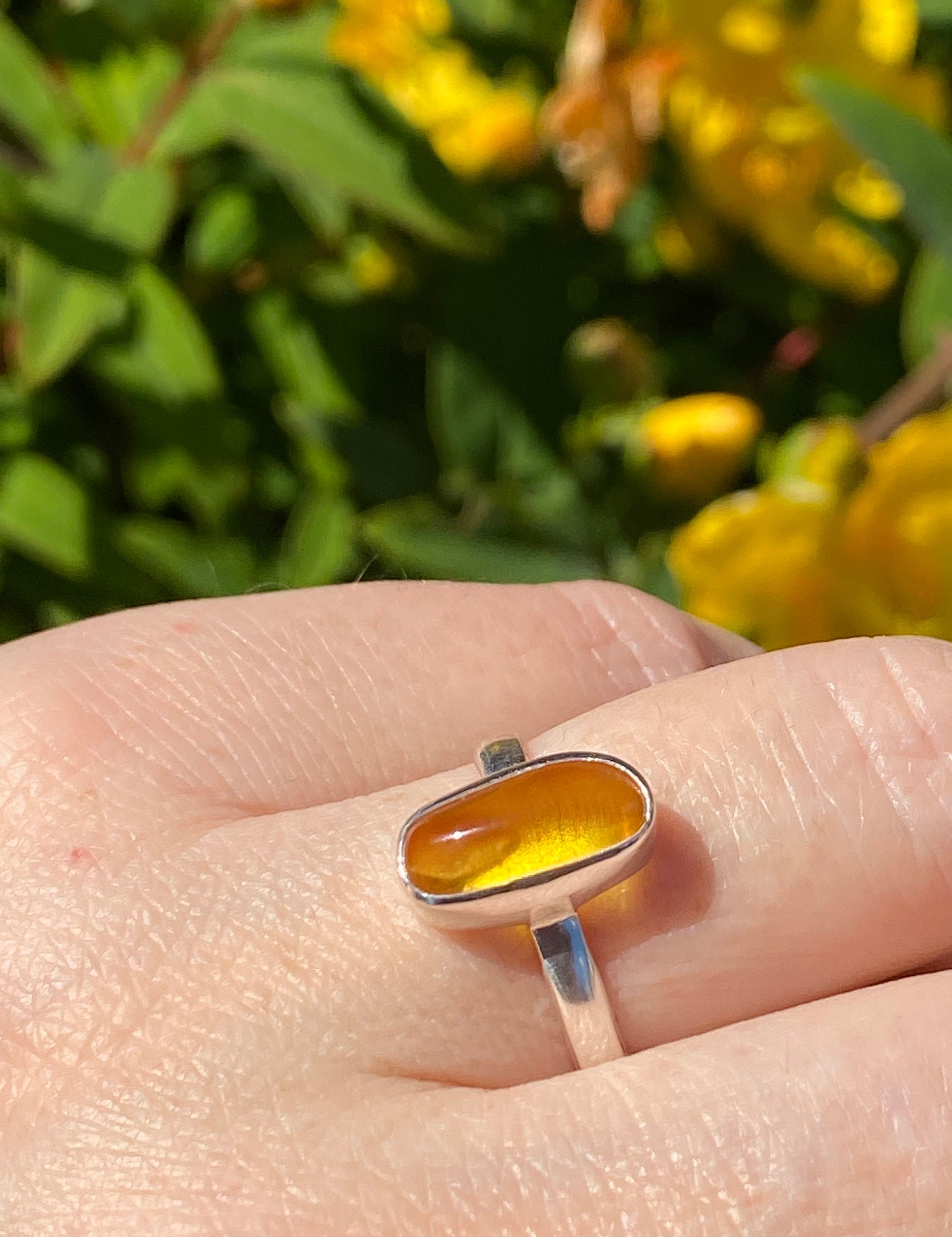 Baltic Amber Sterling Silver Ring