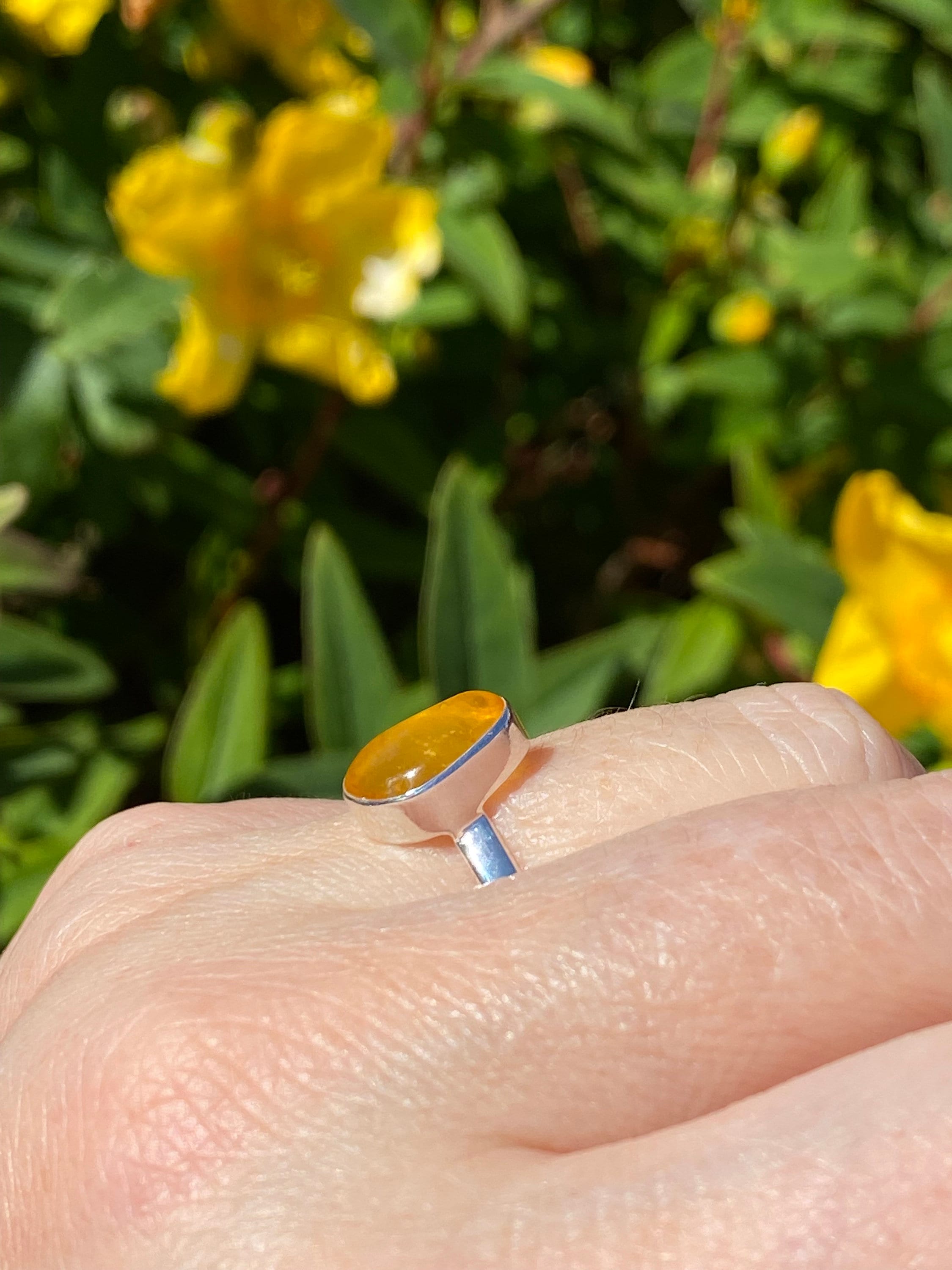 Baltic Amber Sterling Silver Ring