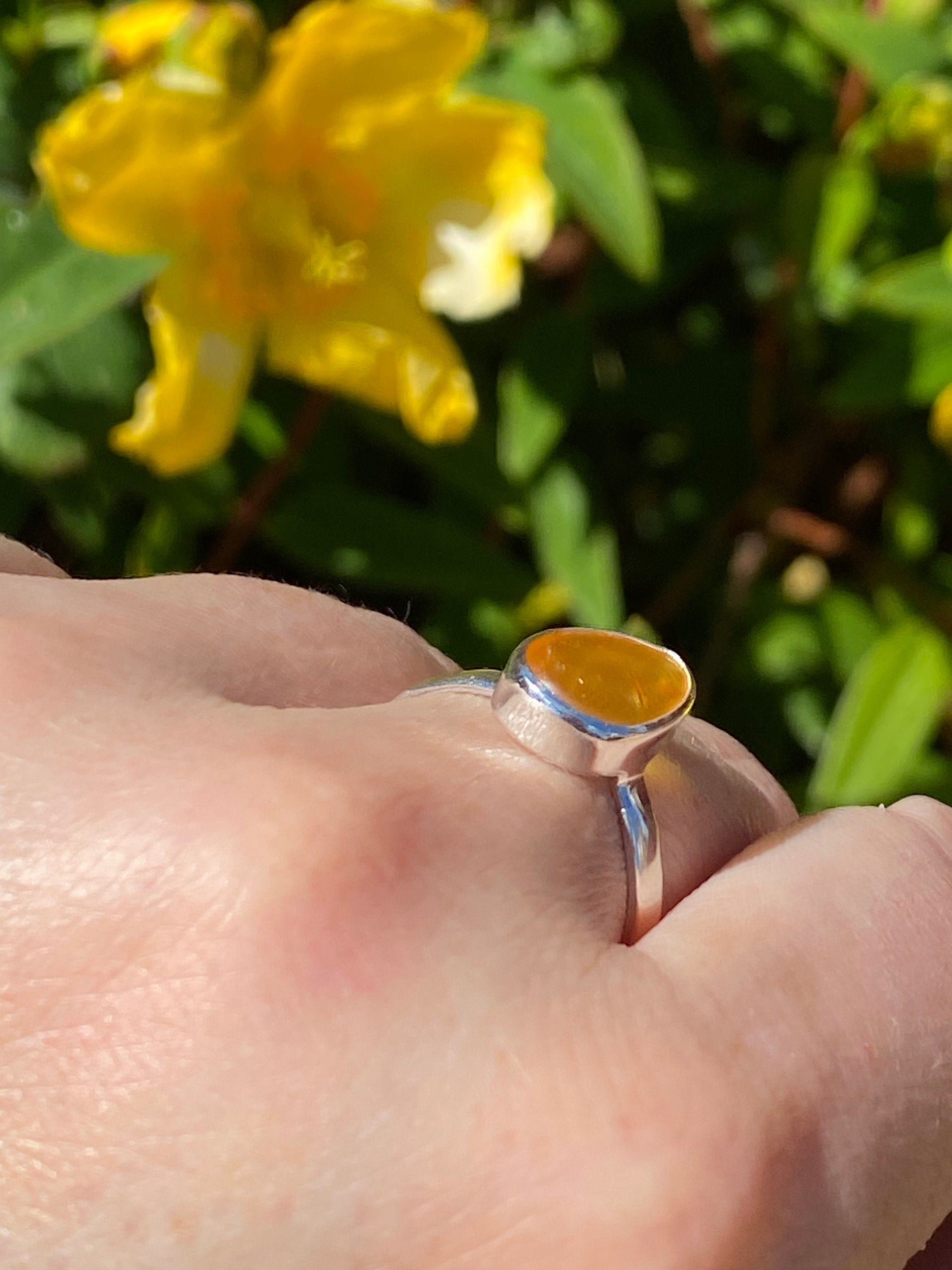 Baltic Amber Sterling Silver Ring