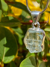 Raw Aquamarine and Silver Pendant