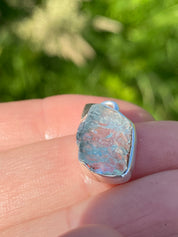 Raw Aquamarine and Silver Pendant