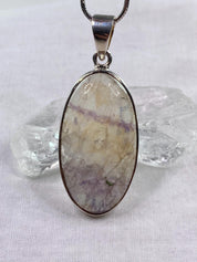 A Rare Blue John and Silver Pendant.