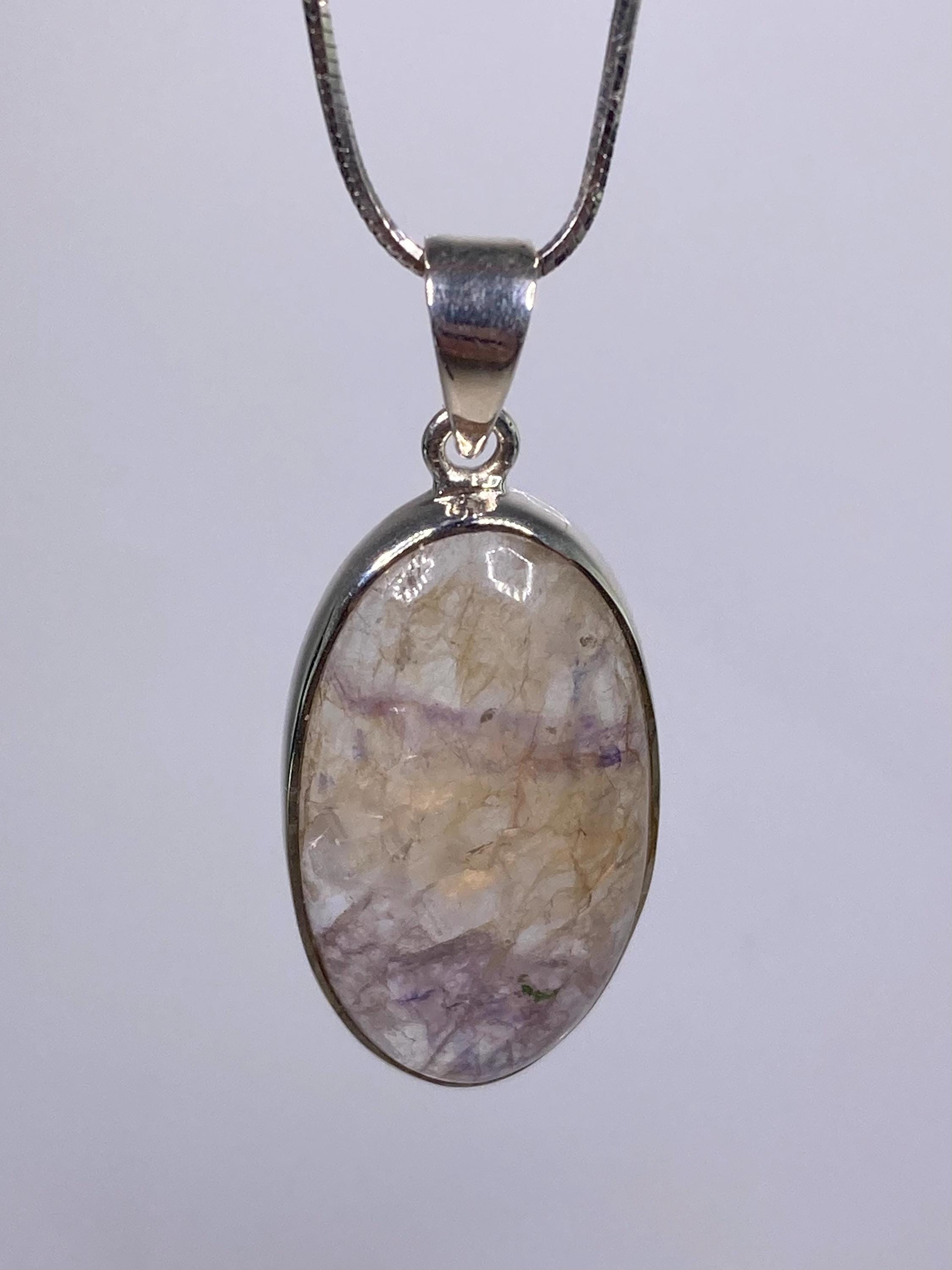 A Rare Blue John and Silver Pendant.