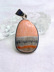 British Celestobarite Silver Oval Pendant