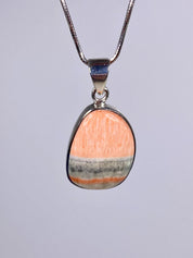 British Celestobarite Silver Oval Pendant