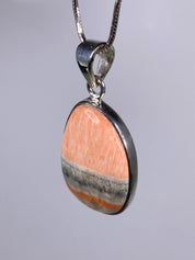 British Celestobarite Silver Oval Pendant