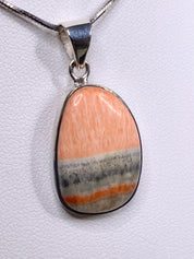 British Celestobarite Silver Oval Pendant