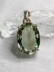 Green Amethyst (Prasiolite ) and Silver Pendant
