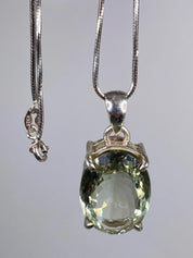 Green Amethyst (Prasiolite ) and Silver Pendant