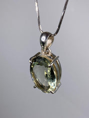 Green Amethyst (Prasiolite ) and Silver Pendant