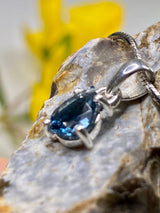 London Blue Topaz and Silver Pendant