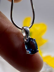 London Blue Topaz and Silver Pendant