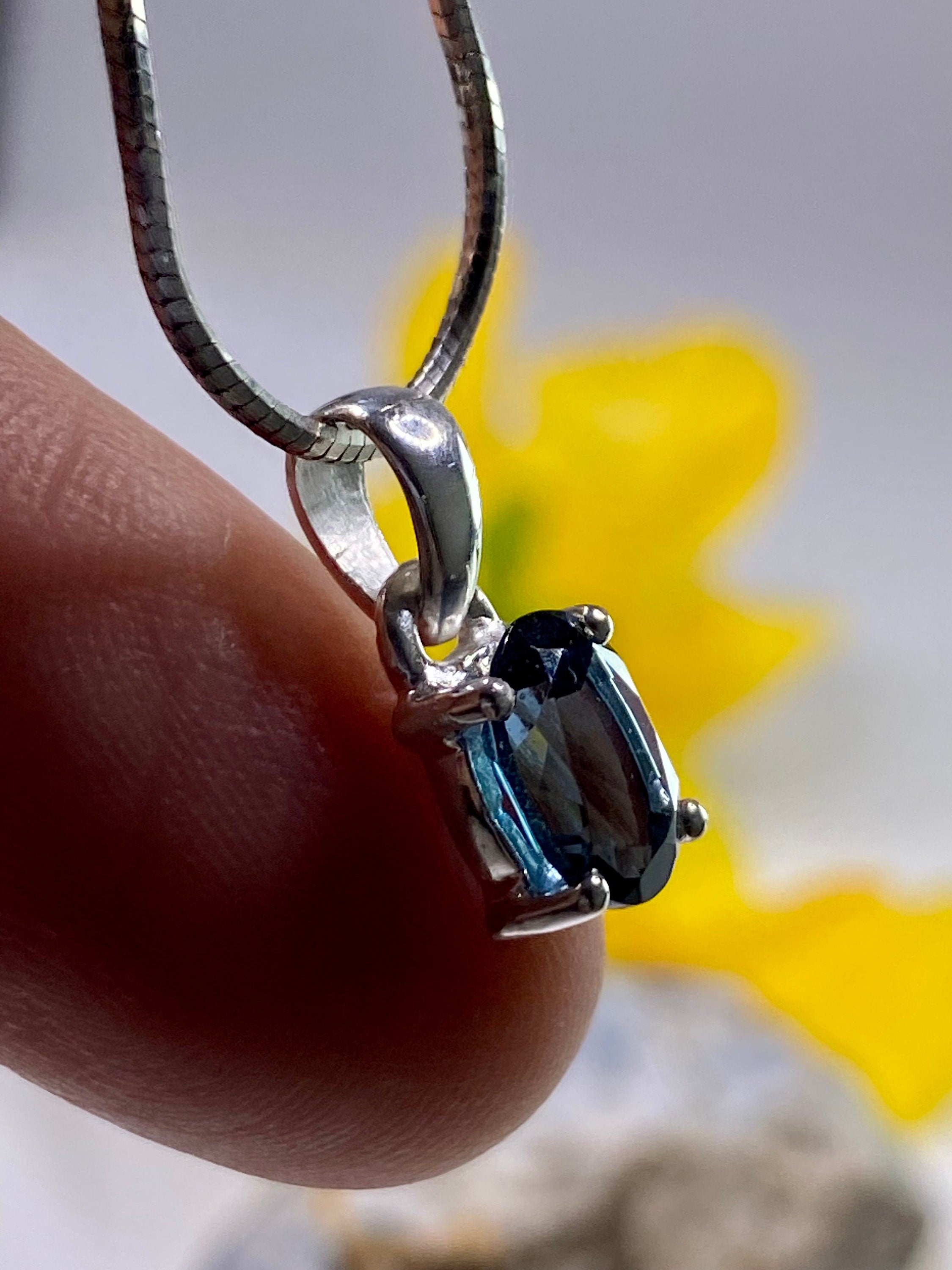 London Blue Topaz and Silver Pendant