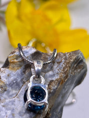 London Blue Topaz and Silver Pendant