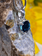 London Blue Topaz and Silver Pendant