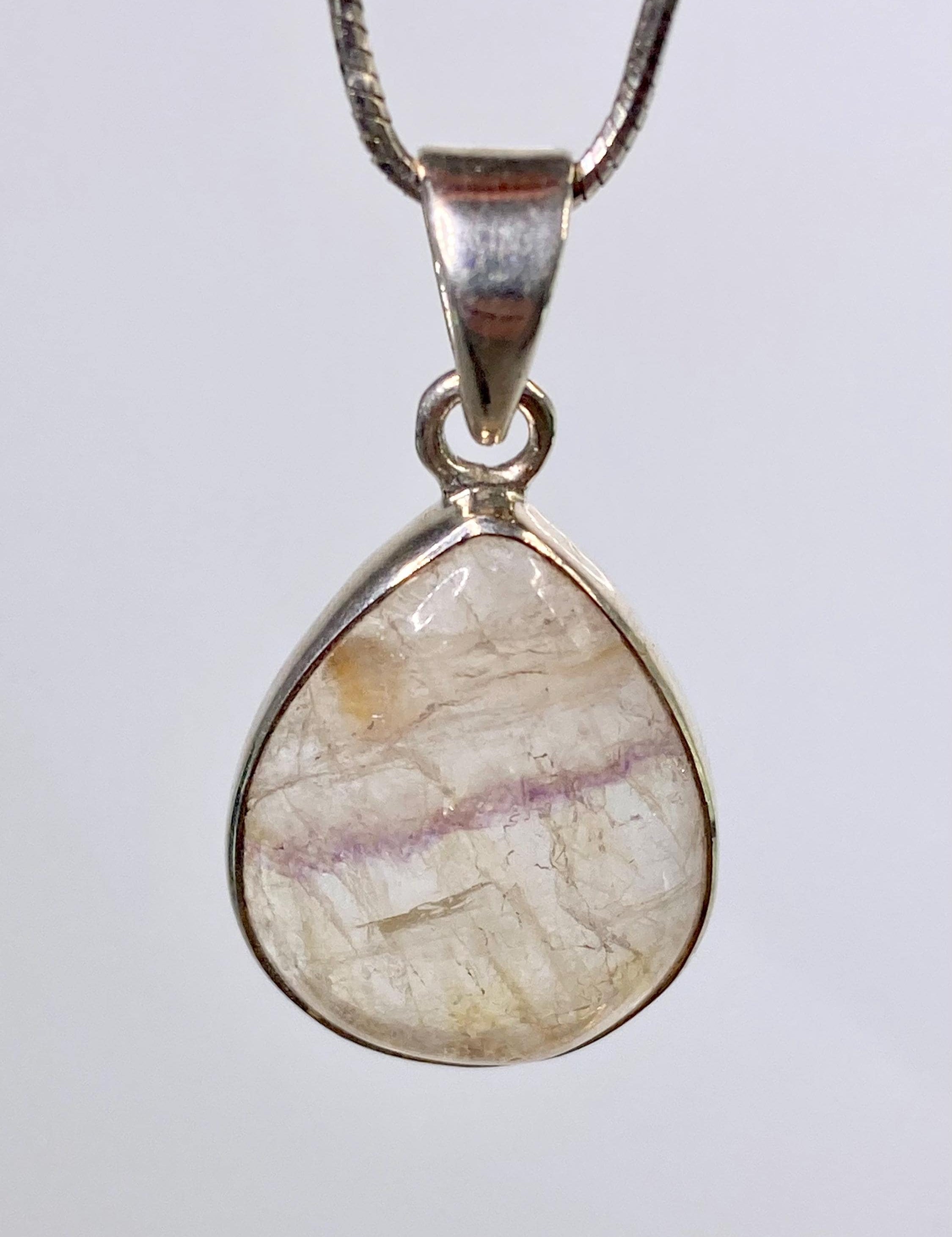 A Rare Blue John and Silver Pendant