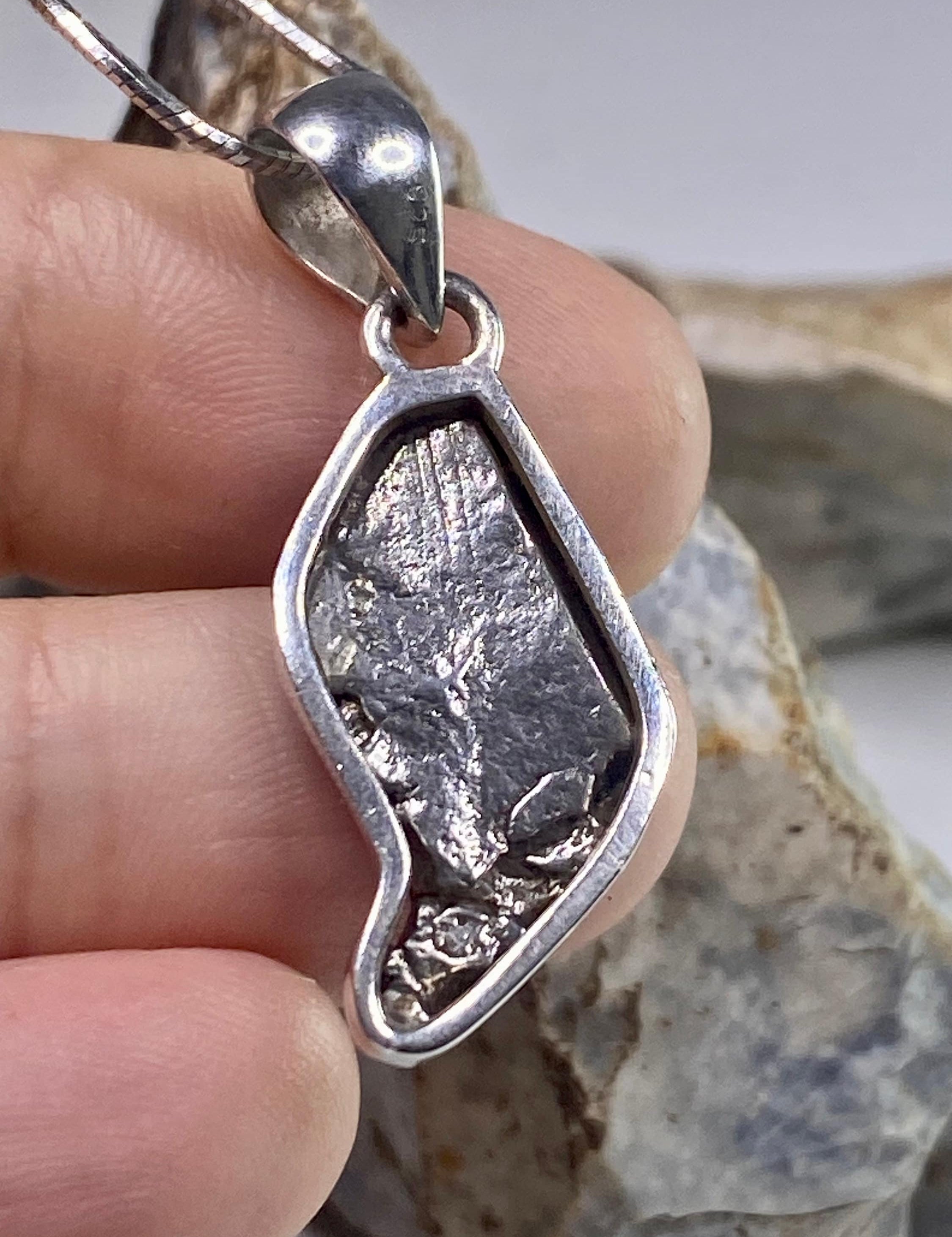 Meteorite Campo Del Cielo and Silver Pendant