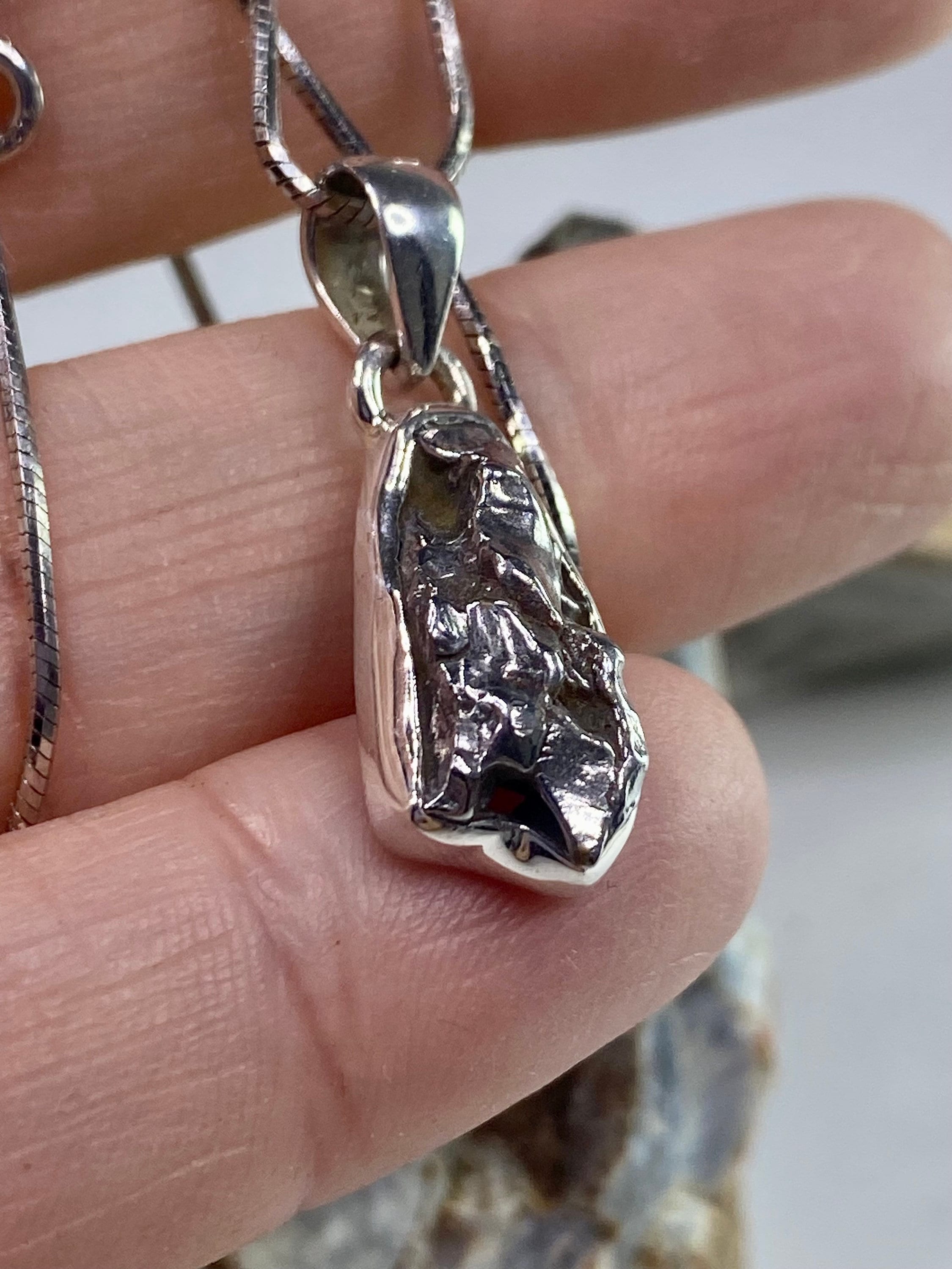 Meteorite Campo Del Cielo and Silver Pendant