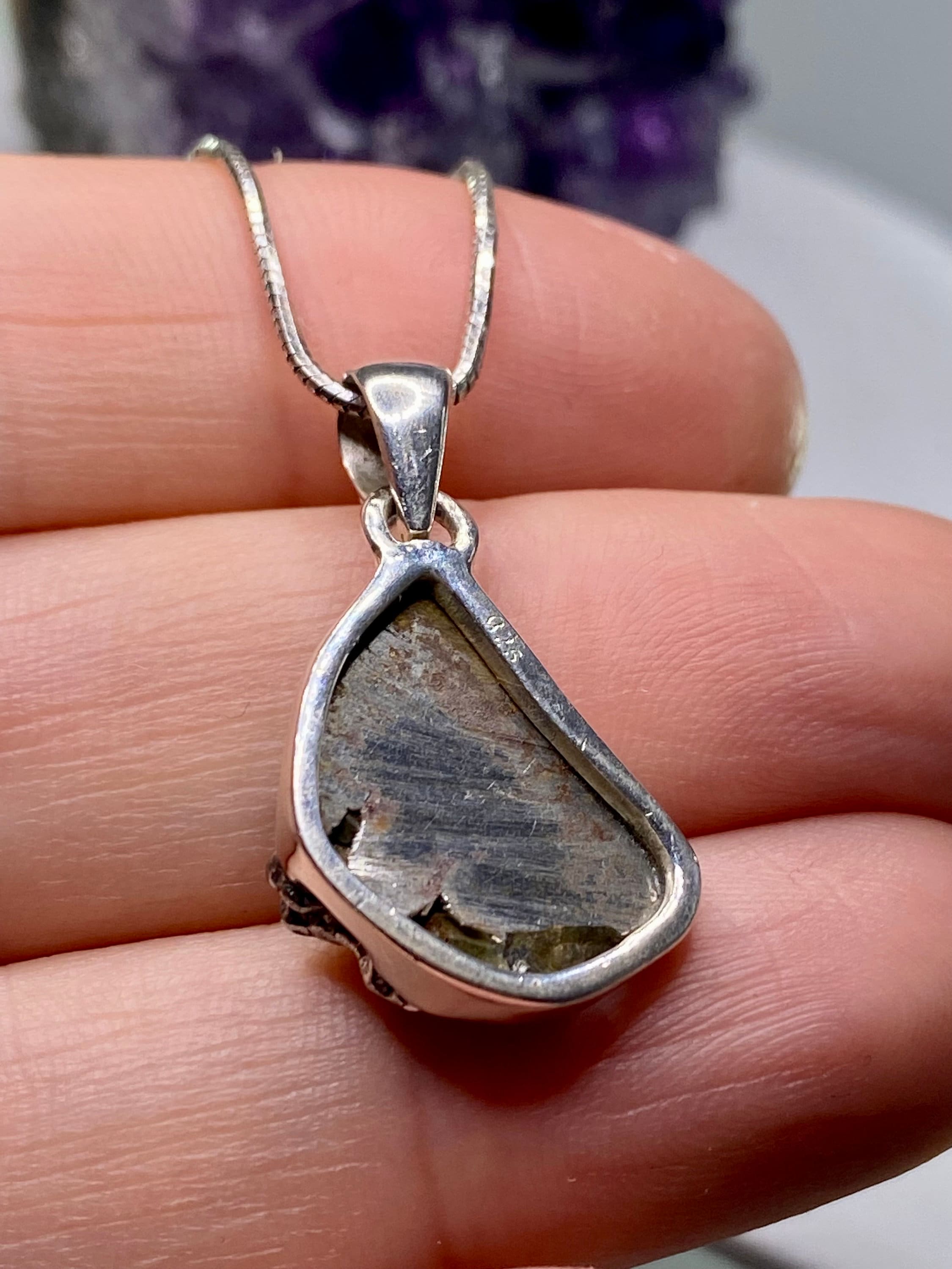 Meteorite Campo Del Cielo and Silver Pendant