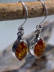 Baltic Amber Sterling Silver Drop Earrings