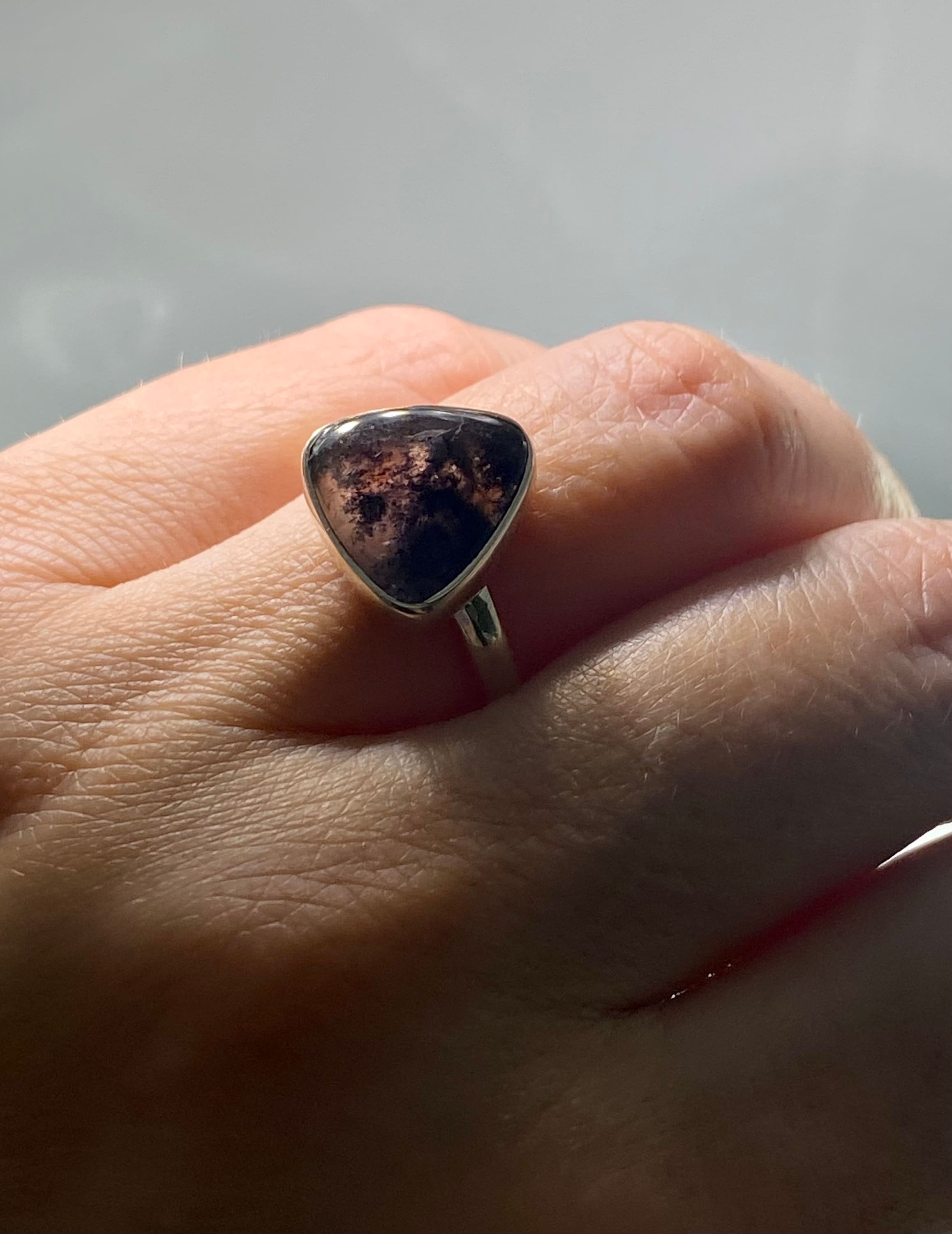 An Extremely Rare Blue John and Silver Ring