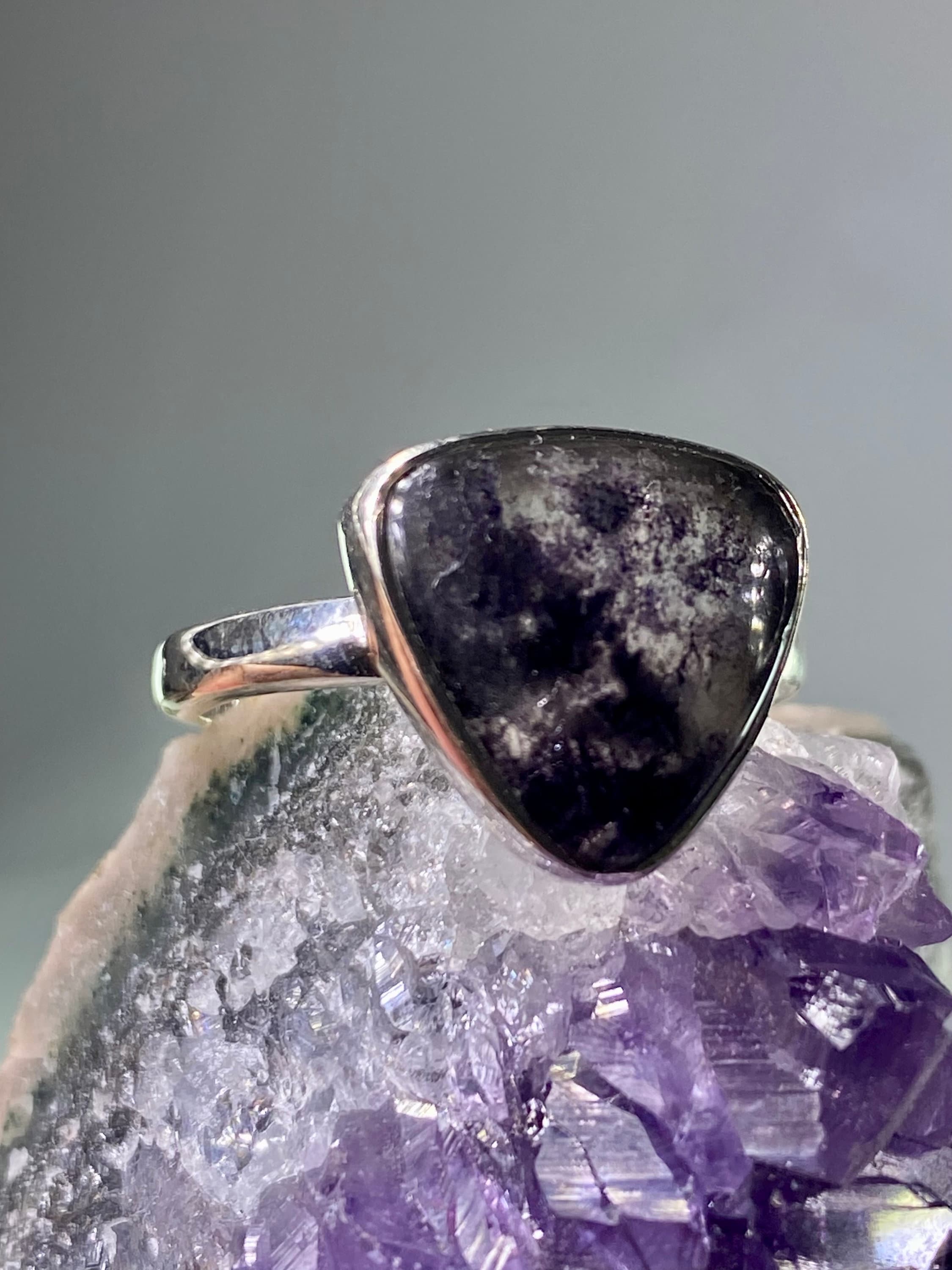 An Extremely Rare Blue John and Silver Ring