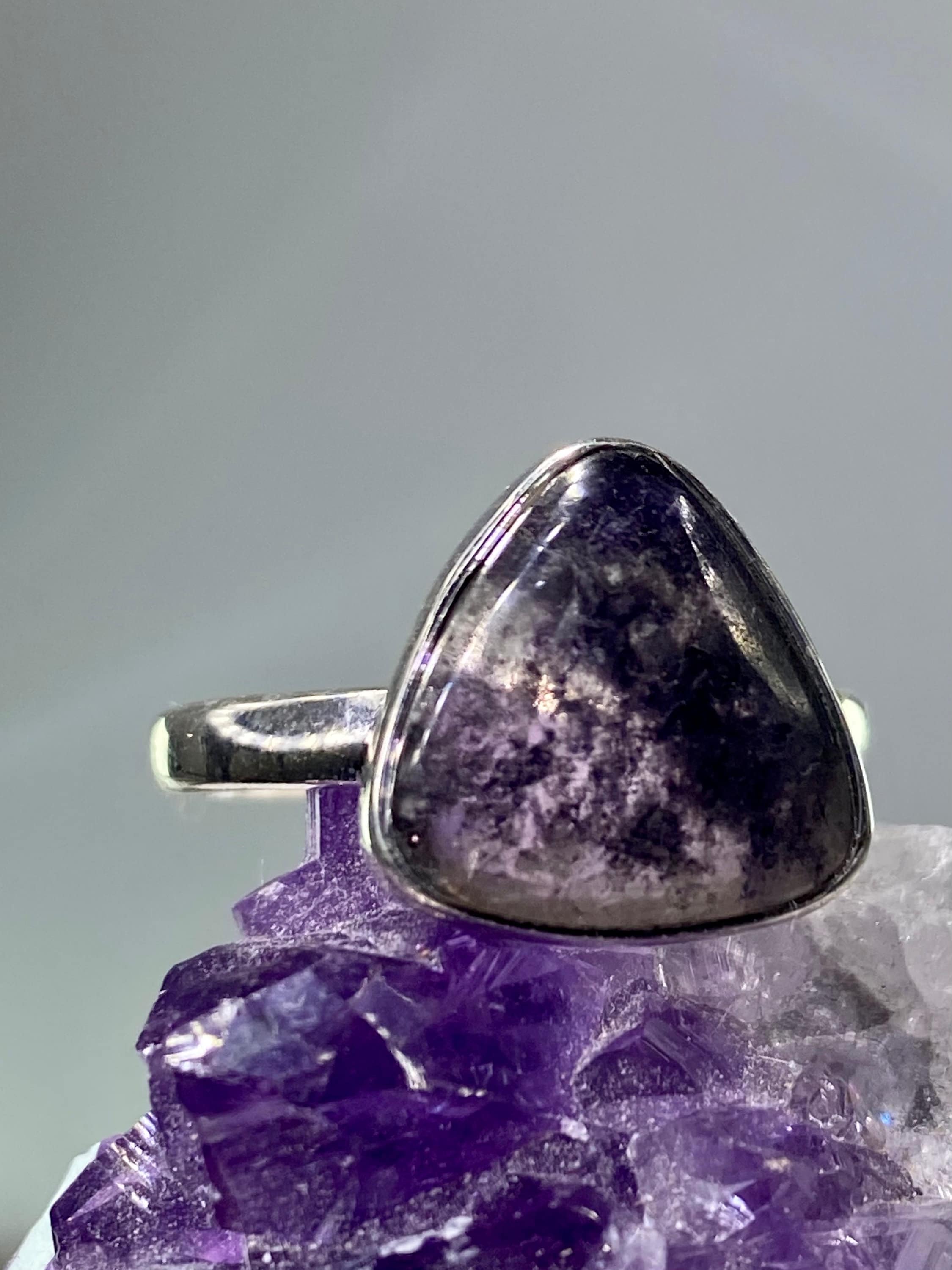 An Extremely Rare Blue John and Silver Ring