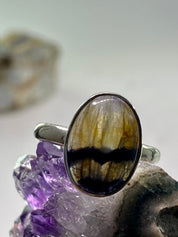 An Extremely Rare Blue John and Silver Ring