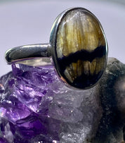 An Extremely Rare Blue John and Silver Ring