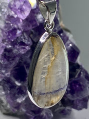 A Rare Blue John and Silver Pendant