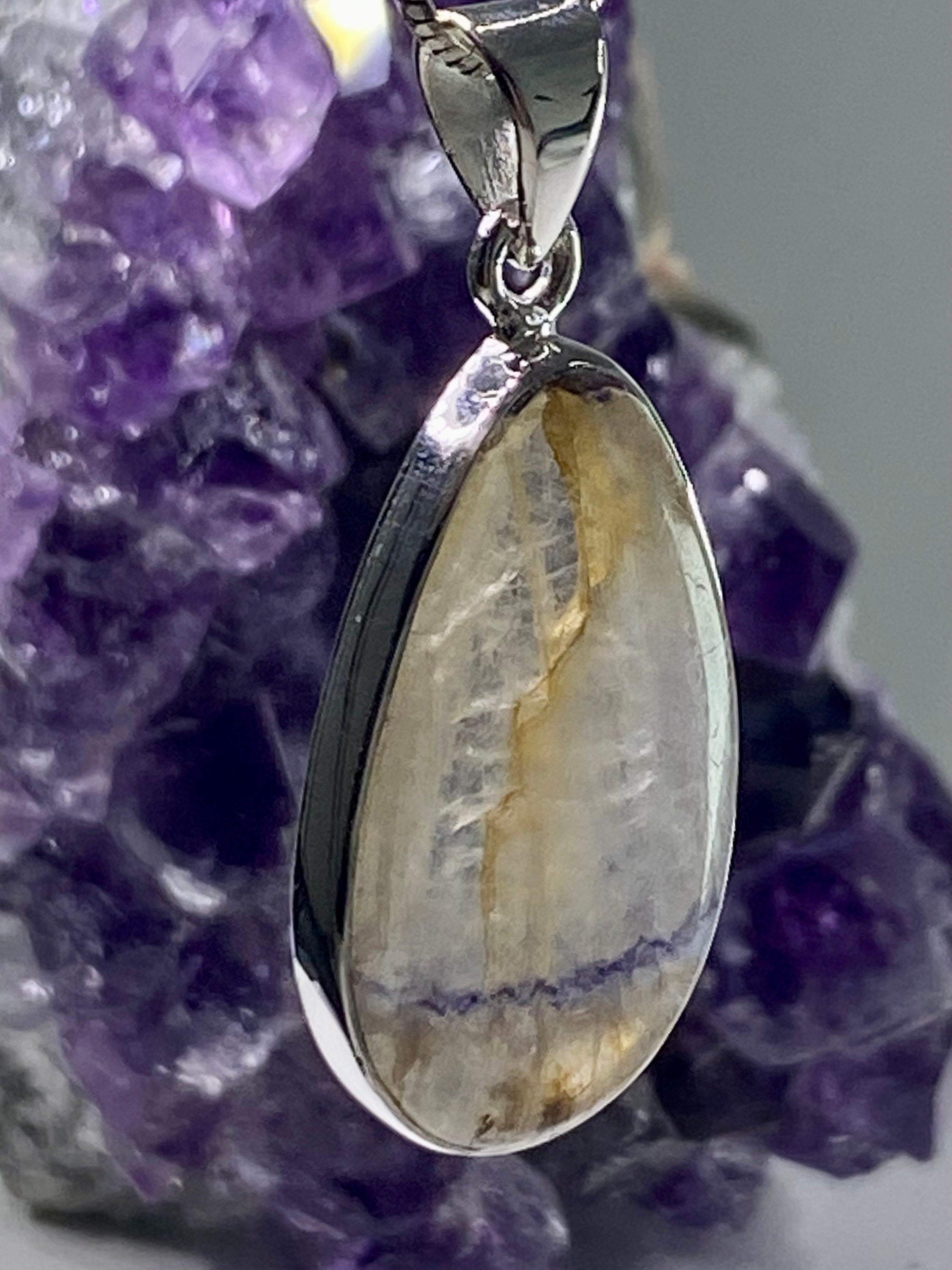 Blue John Silver Pendant