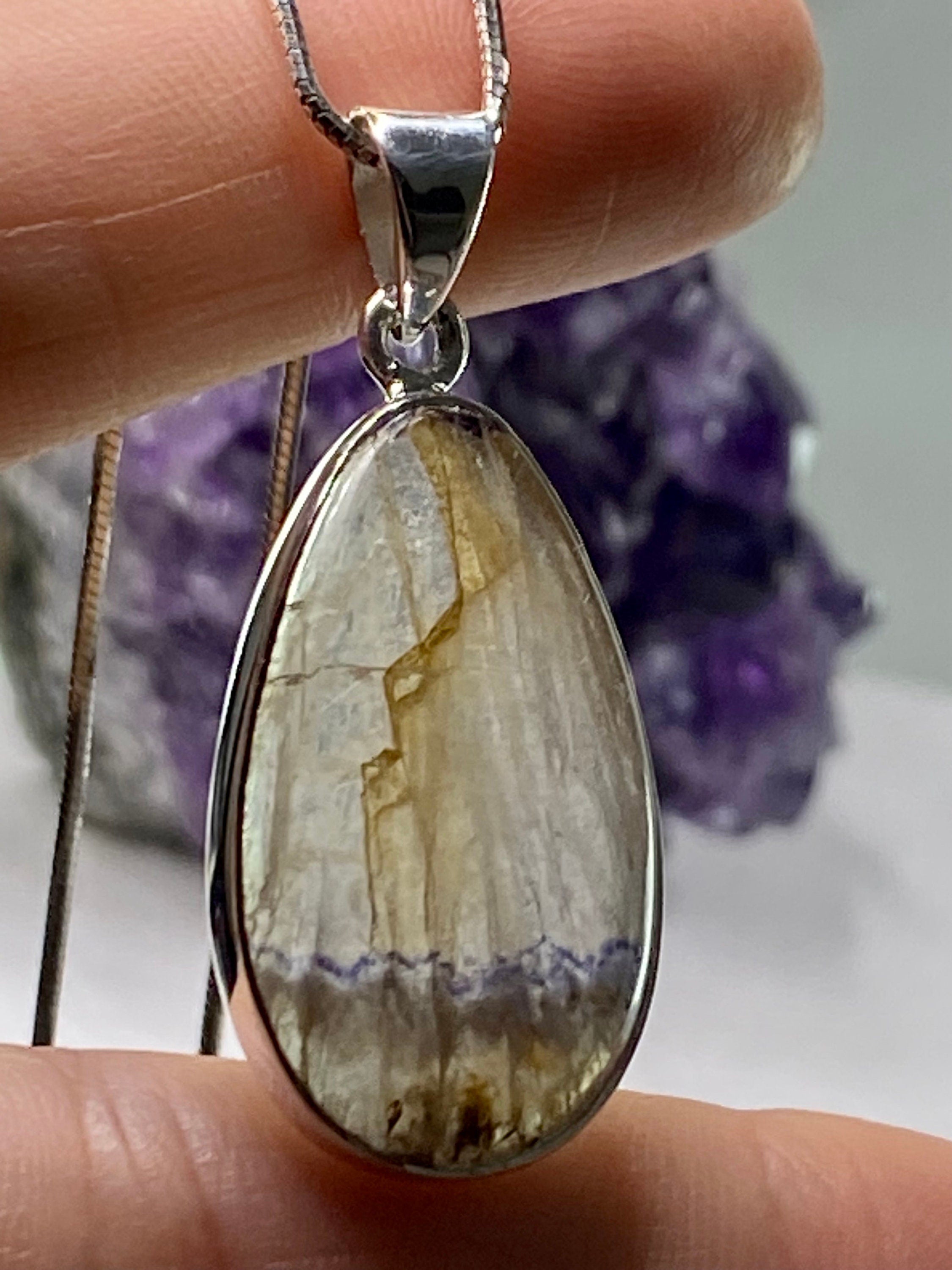 Blue John Silver Pendant