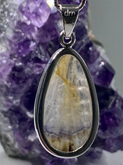 A Rare Blue John and Silver Pendant